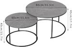 Set of 2 Round Sintered Stone Coffee Tables - Grey alternate 4