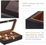 12-Slot Wooden Men's Watch Display Box alternate 5