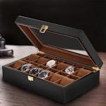 12-Slot Wooden Men's Watch Display Box alternate 2