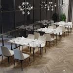White Marble & Sintered Stone Dining Table 120cm alternate 1