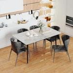 White Marble & Sintered Stone Dining Table 120cm alternate 2