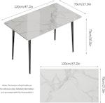White Marble & Sintered Stone Dining Table 120cm alternate 3