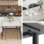 White Marble & Sintered Stone Dining Table 120cm alternate 5