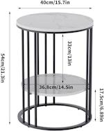 White Marble Round Bedside Table alternate 4