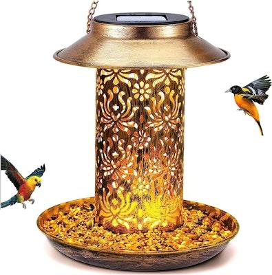 Solar Metal Hummingbird Feeder for Gardens cover