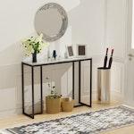 Slim Marble Console Table - White & Black alternate 1