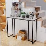 Slim Marble Console Table - White & Black alternate 2
