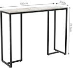 Slim Marble Console Table - White & Black alternate 4