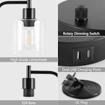 2-Pack Industrial Table Lamp with USB Ports alternate 3