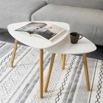 VIKUS White Nesting Side Tables, Set of 2 alternate 1