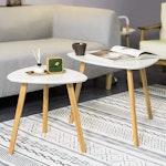 VIKUS White Nesting Side Tables, Set of 2 alternate 2
