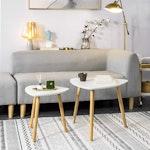 VIKUS White Nesting Side Tables, Set of 2 alternate 3
