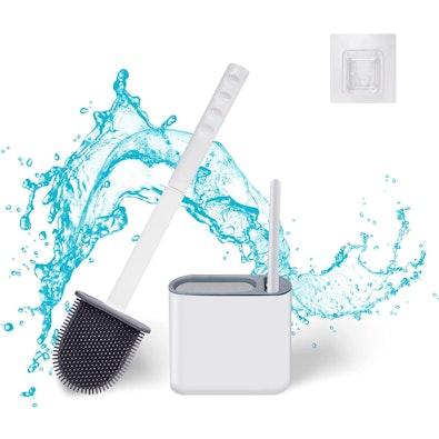 2-in-1 Silicone Toilet Brush with Holder cover
