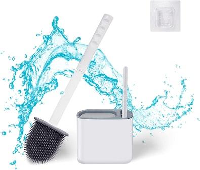 2-in-1 Silicone Toilet Brush with Holder cover