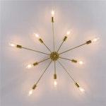 Modern Sputnik 10-Light Ceiling Chandelier, Gold alternate 5