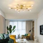 Modern Sputnik 10-Light Ceiling Chandelier, Gold alternate 8