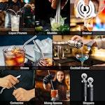 17-Pc Stainless Steel Cocktail Kit & Bamboo Stand alternate 4
