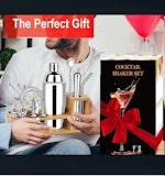 17-Pc Stainless Steel Cocktail Kit & Bamboo Stand alternate 6