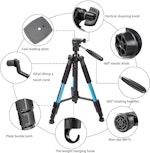 Pro Portable Tripod with Phone Mount, Blue alternate 6