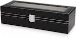 Black PU Leather Watch Organizer - 6 Slots alternate 2