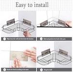 Matte Black Corner Shower Shelf with Hooks alternate 6