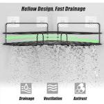 Matte Black Corner Shower Shelf with Hooks alternate 7