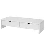 White Monitor Stand with 2 Drawers alternate 8