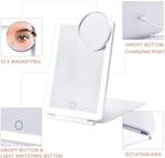 Travel Makeup Mirror 10X with LED Lights & USB alternate 1