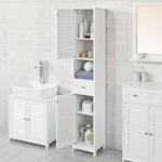 Tall Freestanding White Bathroom Cabinet alternate 1