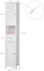 Tall Freestanding White Bathroom Cabinet alternate 2