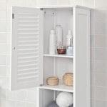 Tall Freestanding White Bathroom Cabinet alternate 5