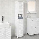 Tall Freestanding White Bathroom Cabinet alternate 6