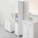 Tall Freestanding White Bathroom Cabinet alternate 8