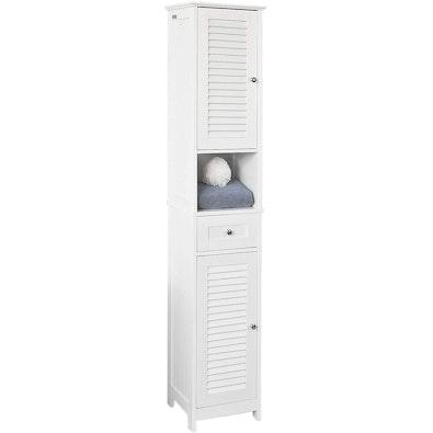 Tall Freestanding White Bathroom Cabinet cover