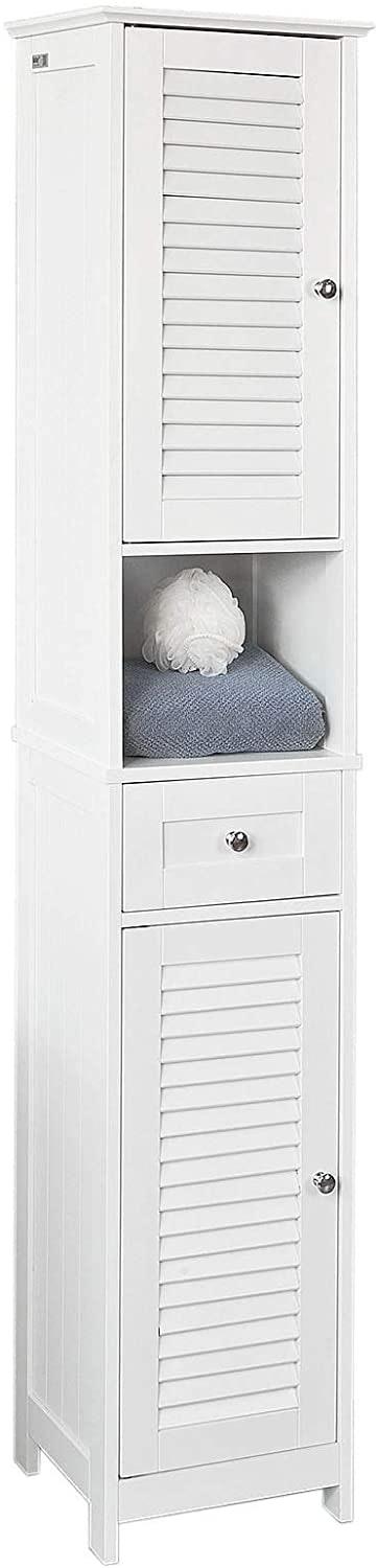 Tall Freestanding White Bathroom Cabinet cover