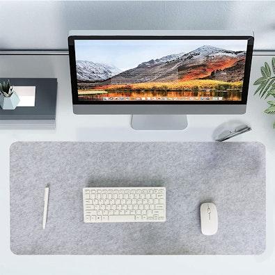 Extra Large Grey Felt Wool Desk Mat cover