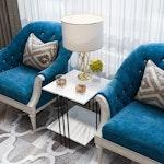 Black Marble Top 2-Tier Side Table alternate 3