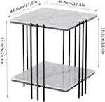 Black Marble Top 2-Tier Side Table alternate 4