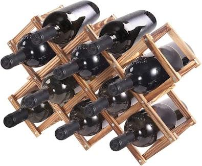 Wood Wine Rack for 10 Bottles - Brown cover