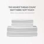 White Silky Satin Queen Quilt Cover Set, 1800TC alternate 1