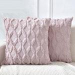 Boho Throw Pillow Covers 45x45cm - Pink, 2 Pack