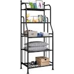 5-Tier Black Metal Shelving Unit