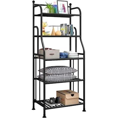 5-Tier Black Metal Shelving Unit cover