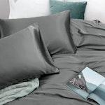 Queen Satin Sheet Set 2000TC Deep Pocket - Gray alternate 2
