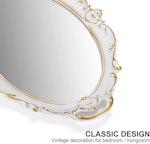 Oval Antique White Wall Mirror 25x38 cm alternate 1