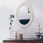 Oval Antique White Wall Mirror 25x38 cm alternate 7