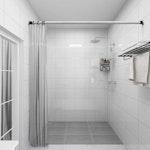 Adjustable No-Drill Shower Curtain Rod 260x210cm alternate 3