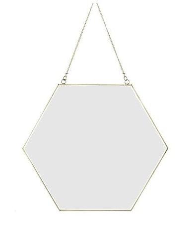 Gold Hexagon Wall Mirror Decor cover