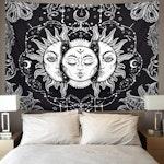 Black & White Sun and Moon Tapestry alternate 2