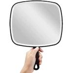 Extra Large Black Handheld Mirror with Handle